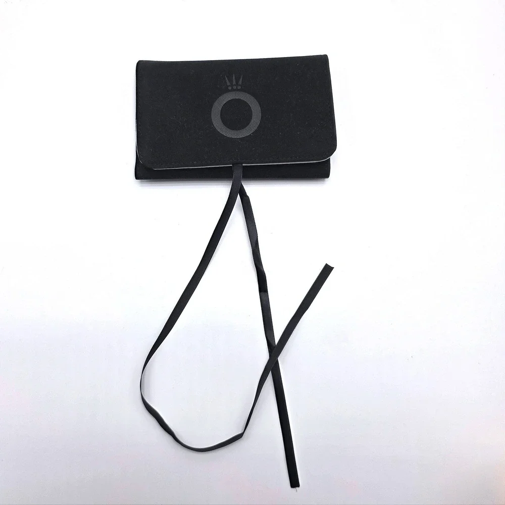 Pandora Black Flocked Jewelry Travel Roll Organizer Ribbon‎ Tie Small Case